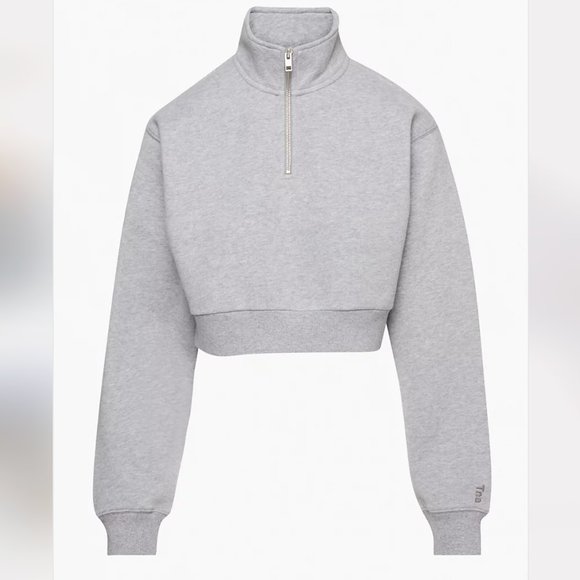 TNA Fleece Perfect 1/4 Zip Sweatshirt Gray Small - Picture 1 of 3